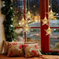 LED Stern Warmweiß Ø15cm Fensterdeko Sterne LED Weihnachtsdeko 3 Sterne mit Timer Steckerbetrieb für Weihnachten & Partys LED-Lichterkette von SALCAR