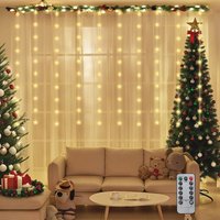 LED Sternen Lichterkette Weihnachts LED Lichterkette Vorhang USB 50 Warmweiße LED Sternen von SALCAR