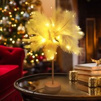 Led Feather Tischlampe USB/Batteriebetrieben Weihnachtsdeko Tischleuchte Nachttischlampe Weihnachtsbeleuchtung von SALCAR