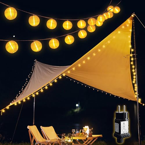 SALCAR 10m LED Lampion Außen, 30er Laternen LED Lichterkette, Wasserdicht Gartenlaterne Deko für Draußen mit 8 Beleuchtungsmodi, 31V Sicherheitsnetzteil - Warmweiß SALCAR 10m LED Lampion Außen, 30er Laternen LED Lichterkette, Wasserdicht Gartenlaterne Deko für Draußen mit 8 Beleuchtungsmodi, 31V Sicherheitsnetzteil - Warmweiß von SALCAR