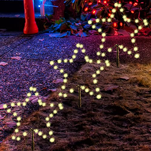SALCAR 2m Weihnachtsbeleuchtung Außen, 3er Pack LED Stern Weihnachtsdeko Garten, Außenbeleuchtung Stableuchte mit Erdspieß, Schwarze Sterne, Warmweiß von SALCAR
