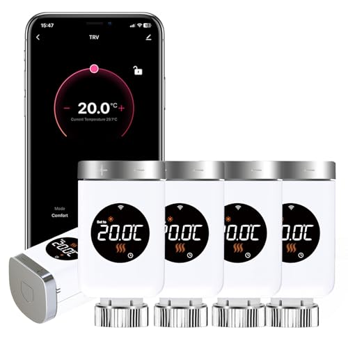 SALCAR Heizkörperthermostat WiFi Thermostat Heizung Kompatibel mit Amazon Alexa & Google Assistant Programmierbar Tuya Heizungsthermostat kein Gateway erforderlich von SALCAR