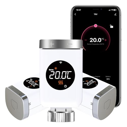 SALCAR Heizkörperthermostat WiFi Thermostat Heizung Kompatibel mit Amazon Alexa & Google Assistant Programmierbar Tuya Heizungsthermostat kein Gateway erforderlich von SALCAR