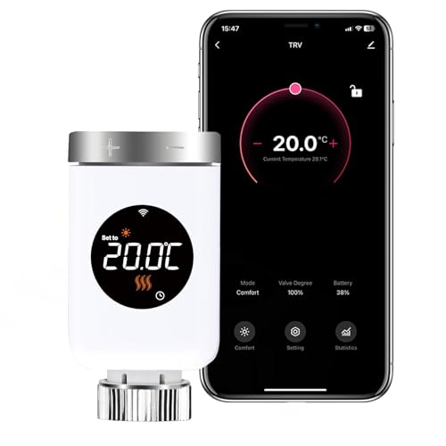 SALCAR Heizkörperthermostat WiFi Thermostat Heizung Kompatibel mit Amazon Alexa & Google Assistant Programmierbar Tuya Heizungsthermostat kein Gateway erforderlich von SALCAR
