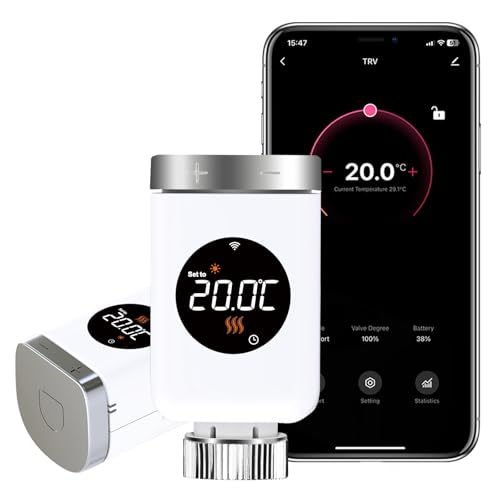 SALCAR Heizkörperthermostat WiFi Thermostat Heizung Kompatibel mit Amazon Alexa & Google Assistant Programmierbar Tuya Heizungsthermostat kein Gateway erforderlich von SALCAR