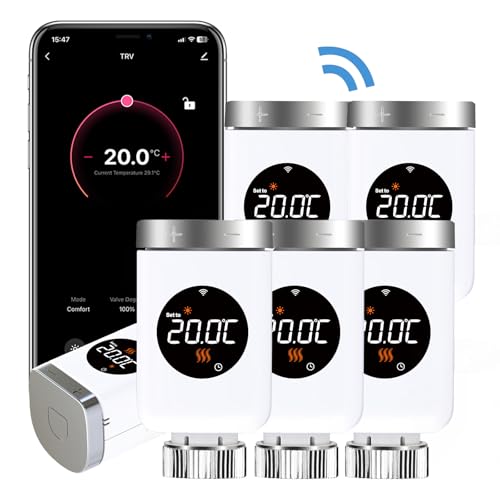 SALCAR Heizkörperthermostat WiFi Thermostat Heizung Kompatibel mit Amazon Alexa & Google Assistant Programmierbar Tuya Heizungsthermostat kein Gateway erforderlich von SALCAR