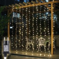 SALCAR LED Lichtervorhang Außen Lichterkette Vorhang Weihnachten Innen mit 8 Modi und Memory, Weihnachtsbeleuchtung Outdoor Garten, Warmweiß, 2x3m SALCAR LED Lichtervorhang Außen Lichterkette Vorhang Weihnachten Innen mit 8 Modi und Memory, Weihnachtsbeleuchtung Outdoor Garten, Warmweiß, 2x3m von SALCAR