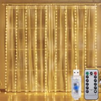 SALCAR Lichtervorhang Innen, 8 Modi LED Lichterkette Vorhang mit Timer, Wasserdicht USB Lichterketten Vorhang Innen Außen für Weihnachten Hochzeit SALCAR Lichtervorhang Innen, 8 Modi LED Lichterkette Vorhang mit Timer, Wasserdicht USB Lichterketten Vorhang Innen Außen für Weihnachten Hochzeit von SALCAR