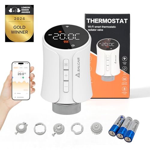 SALCAR Smartes Heizkörperthermostat Smart WiFi Thermostat Heizung Kompatibel mit Amazon Alexa & Google Home Programmierbar Heizungsthermostat Tuya Smartes Heizkörper kein Gateway erforderlich SALCAR Smartes Heizkörperthermostat Smart WiFi Thermostat Heizung Kompatibel mit Amazon Alexa & Google Home Programmierbar Heizungsthermostat Tuya Smartes Heizkörper kein Gateway erforderlich von SALCAR