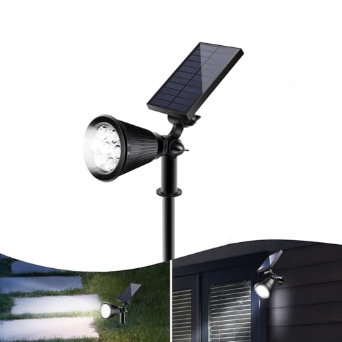 SALCAR Solarstrahler für Außen, Solarlampen für Garten mit Erdspieß, Wasserdichte Solarlampen für Außen, 1800mAh Hohe Leistungs Solarleuchte für Gärten, Sträucher und Bäume von SALCAR