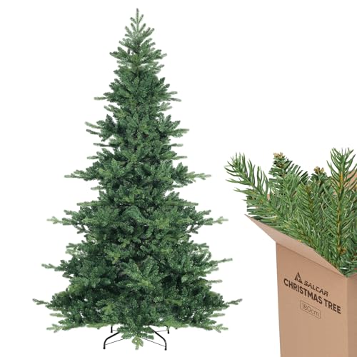 SALCAR Weihnachtsbaum Künstlich 180 cm, Tannenbaum Künstlich PVC und PE, Klapp-Schirmsystem Künstliche Weihnachtsbäume, φ115 cm übergroßer Baumdurchmesser SALCAR Weihnachtsbaum Künstlich 180 cm, Tannenbaum Künstlich PVC und PE, Klapp-Schirmsystem Künstliche Weihnachtsbäume, φ115 cm übergroßer Baumdurchmesser von SALCAR