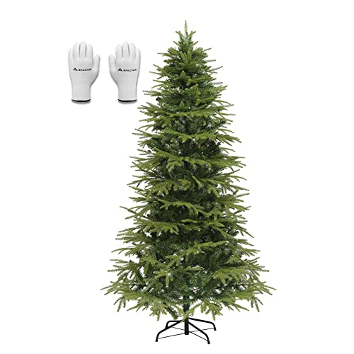 SALCAR Weihnachtsbaum Künstlich 210 cm, Künstlicher Tannenbaum mit 1130 Astspitzen aus PE & PVC, Weihnachtsbaum mit Handschuhen und Metallständer, Naturgetreu von SALCAR