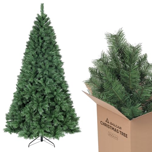 SALCAR Weihnachtsbaum Künstlich 240 cm, Künstlicher Tannenbaum mit Handschuhen und Metallständer, Christbaum als Weihnachtsdeko Innen von SALCAR