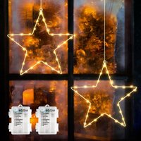 SALCAR Weihnachtsdeko LED Fensterdeko Stern, Weihnachtsstern Fensterlichter Batteriebetrieben mit Timer, 8 Modi Weihnachtsbeleuchtung für Party, von SALCAR