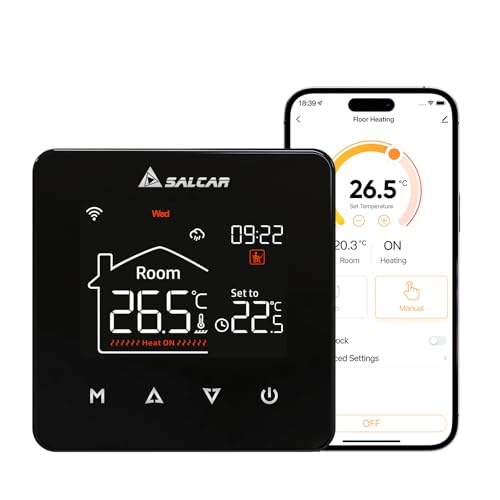SALCAR WiFi Thermostat Heizung Smart für Wasser Fußbodenheizung Programmierbarer LCD Raumthermostat Boiler WLAN Thermostate Heizung Digital Fussbodenheizung Kompatibel Alex Google Home 3A SALCAR WiFi Thermostat Heizung Smart für Wasser Fußbodenheizung Programmierbarer LCD Raumthermostat Boiler WLAN Thermostate Heizung Digital Fussbodenheizung Kompatibel Alex Google Home 3A von SALCAR