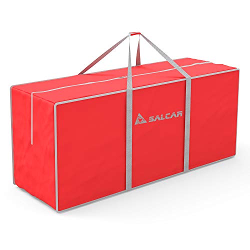 SALCAR Große Aufbewahrungstasche, 130cm Reißfest Wasserdicht Reisetasche, Faltbar Kleideraufbewahrung mit Verstärktem Griff, für Bettwäsche, Bettdecken und Kissen Trage Tasche Bettzeug, Rot von SALCAR