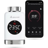 Salcar - Heizkörperthermostat TRV801W Thermostat Heizung Smart lcd WiFi Thermostat kompatibel mit Amazon Alexa & Google Assistant Heizungsthermostat von SALCAR