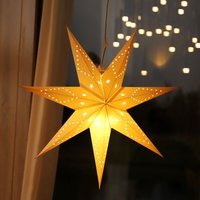 Salcar - led Papierstern Hängend, 3D Weihnachtsstern Beleuchtet, Weihnachtsdeko Weihnachtensbeleuchtung Innen, Sternenlicht Dekolicht Fenster, von SALCAR