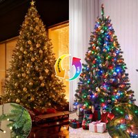 Weihnachtsbaum Lichterkette weihnachtsbaumbeleuchtung Warmweiß & Bunt 3m 350 LED 9 Modi mit 10 Girlanden für 210cm - 350cm Tannenbaum Weihnachtsbaum Lichterkette weihnachtsbaumbeleuchtung Warmweiß & Bunt 3m 350 LED 9 Modi mit 10 Girlanden für 210cm - 350cm Tannenbaum von SALCAR
