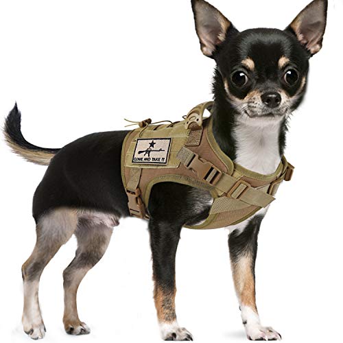 SALFSE Taktisches Hundetrainingsgeschirr, Outdoor-Arbeitsweste, verstellbar, Militär, MOLLE, Hundegeschirr mit Gummigriff von SALFSE