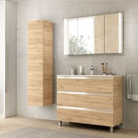 Salgar Badezimmerschrank SPIRIT 1000 3 Metallschubladen EICHE AFRIKANISCHE EICHE 997 x 810 x 450 mm von SALGAR