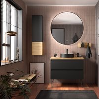 Salgar Schrank wandhängend SPIRIT 900 2 Metallauszug mit Softeinzug BLACK VELVET 897 x 540 x 450 mm von SALGAR