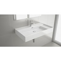 Salgar - Waschtisch veneto 810 mit vertiefter Ablage Porzellan weiß ohne Siphon und Clickerabfluss 810 x 120 x 460 mm von SALGAR