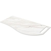 Salgar Waschtischplatten MAM 990 links mit Handtuchhalter für Aufsatzbecken mit Handtuchhalter WEIßER MARMOR 990 x 12 x 510 mm von SALGAR