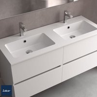 Waschtisch vilna 1605 doppelt ohne Siphon und Clickerabfluss mineralsolid matt 1605 x 460 x 15 mm - Salgar von SALGAR