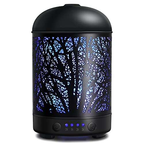 SALKING Aroma Diffuser, Ultraschall Luftbefeuchter Oil Düfte Humidifier Aromatherapie Diffusor, 7 Farbwechsel Handgefertigt Wald Metall Diffusor für ätherische Öle für Kinder Haus Yoga Büro MEHRWEG von SALKING