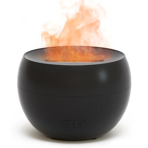 SALKING Aroma Diffuser Flammeneffekt, Aromatherapie Diffusor für ätherische Öle, Raumbefeuchter Elektrisch Duftlampe, 7LED Licht Diffusor Luftbefeuchter für Baby, Zuhause Büro oder Yoga(Schwarz) von SALKING