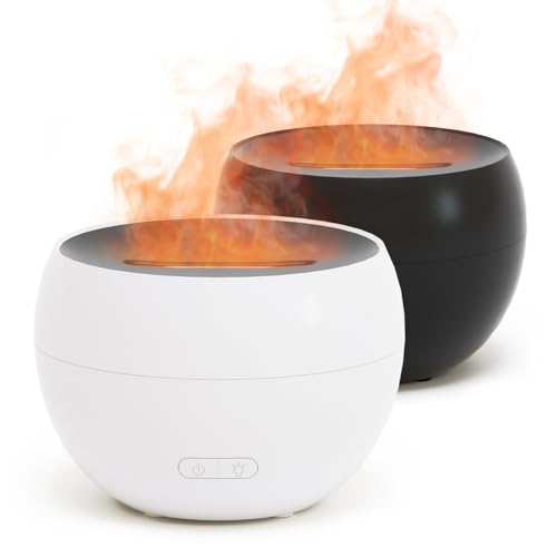 SALKING Aroma Diffuser Flammeneffekt, Aromatherapie Diffusor für ätherische Öle, Raumbefeuchter Elektrisch Duftlampe, Warmes Licht Diffusor Luftbefeuchter für Baby, Zuhause Büro oder Yoga(2Pack) von SALKING