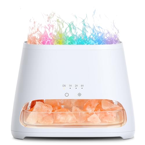 SALKING Aroma Diffuser mit Salt Range Pakistan Leuchte, 7 Farben LED Flammeneffekt Diffusor für ätherische Öle, Ultraschall Aromatherapie Luftbefeuchter, Automatisch Abschalten, BPA-Frei, 150ml SALKING Aroma Diffuser mit Salt Range Pakistan Leuchte, 7 Farben LED Flammeneffekt Diffusor für ätherische Öle, Ultraschall Aromatherapie Luftbefeuchter, Automatisch Abschalten, BPA-Frei, 150ml von SALKING