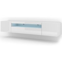 Salone Srl - TV-Schrank aura 200x37x42 Lowboard, hängend oder stehend, universelle TV-Unterschrank, Fernsehschrank, HiFi-Tisch in mattem von SALONE SRL