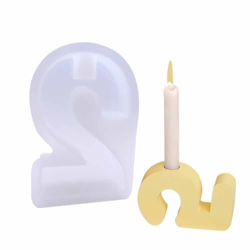 Silikonform Kerzenhalter, 0-9 Zahlen Form Silikon Gießform Kerzenhalter, DIY Silikonformen Teelichthalter, 3D Handmade Silikonform Kerzenständer für Weihnachten, Geburtstag Party（2） von SALPPLEA