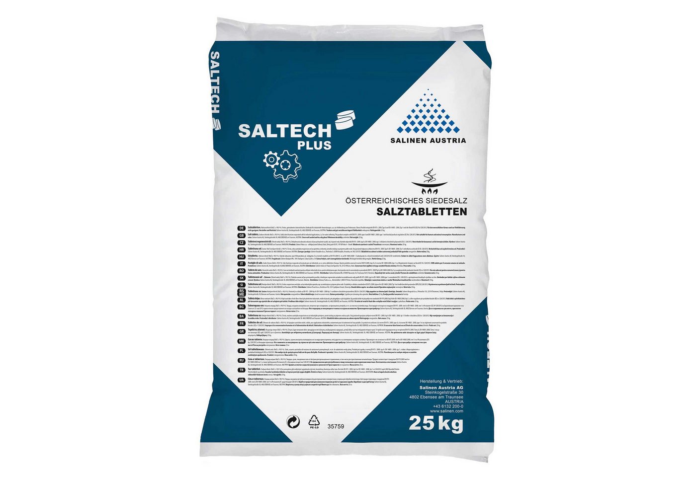 SALTECH Plus 25 kg Sack Salztabletten Regeneriersalz Siedesalz Wasserenthärter SALTECH Plus 25 kg Sack Salztabletten Regeneriersalz Siedesalz Wasserenthärter von SALTECH