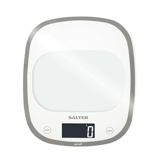 Salter 1050 WHDR Curve Digitale Küchenwaage Weiß, Schlankes Glas elektrische küchenwaagen, große Oberfläche, einer Kapazität von 5kg, Gut lesbares Display, Tara-funktion, ml oder fl oz Salter 1050 WHDR Curve Digitale Küchenwaage Weiß, Schlankes Glas elektrische küchenwaagen, große Oberfläche, einer Kapazität von 5kg, Gut lesbares Display, Tara-funktion, ml oder fl oz von SALTER