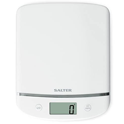 Salter 1056 WHDR großes elektronisch Digitale Küchenwaage, gut ablesbares LCD-Display waage, Add & Weigh Tare-Funktion, Slimline-Design kompakte Lagerung, Aquatronic funktion Flüssigkeiten zu messen von SALTER