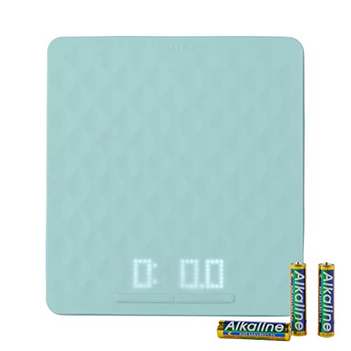 Salter 1098 TQDR Splash Elektronische Küchenwaage mit abnehmbarer Silikon Bezug, Add-and-Wiege-Tara-Funktion, rutschfeste Oberfläche, misst Flüssigkeiten, gut lesbares Display, bis 5 kg, Türkis Salter 1098 TQDR Splash Elektronische Küchenwaage mit abnehmbarer Silikon Bezug, Add-and-Wiege-Tara-Funktion, rutschfeste Oberfläche, misst Flüssigkeiten, gut lesbares Display, bis 5 kg, Türkis von SALTER