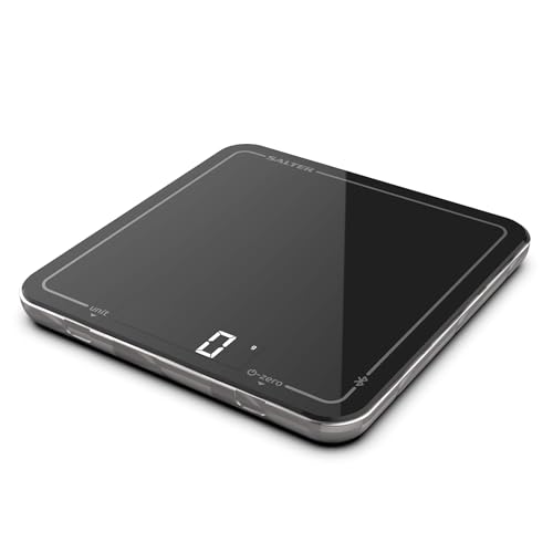 Salter 1193 BKDRUP Pro Bluetooth-Küchenwaage, Verbindung zur Salter Cook App, ultraflache Glasplattform, tare-funktion, großes Display, Aquatronic, Zuwiegefunktion, metrische/imperiale Gewichte Salter 1193 BKDRUP Pro Bluetooth-Küchenwaage, Verbindung zur Salter Cook App, ultraflache Glasplattform, tare-funktion, großes Display, Aquatronic, Zuwiegefunktion, metrische/imperiale Gewichte von SALTER