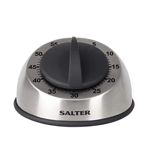 Salter 338 SSBKXR15 eueruhr 60 Minuten mechanisch, analog Küchentimer, zuverlässige Kochzeit Analoguhr, Countdown Mechanismus auf Uhrwerk, lauter Ring, Zeitmesser Küche, Kurzzeitmesser für Kochen von SALTER