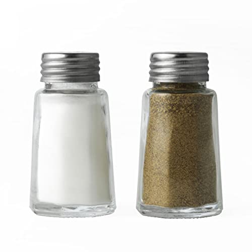 Salter 750 CLXR Salz-und Pfefferstreuer Set - 2er-Set Mini Glas Pfeffer Und Salzstreuer, BPA-Frei, Fassungsvermögen: 30g/1oz Salz, 15g/0.5oz Pfeffer, Nachfüllbares Design, Edelstahldeckel, 7 x 4 x 4cm von SALTER