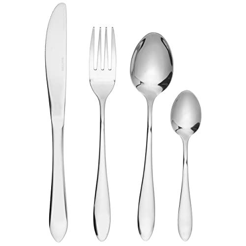 Salter BW10860EU7 Harrogate Besteckset – 16-teilig, 18/10 Edelstahl, Tischutensilien für 4 Platzierungen, Spülmaschinenfest, Gabeln/Messer/Löffel/Teelöffel im Set enthalten, 25 Jahre Garantie von SALTER