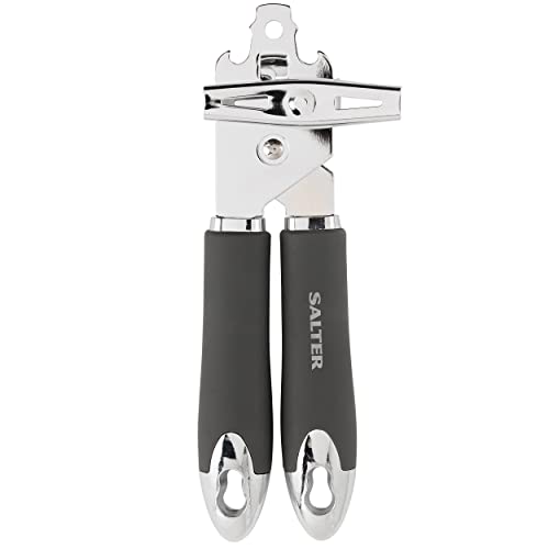 Salter BW11386EU7 Cosmos Dosenöffner, Manuell Deckelöffner, Can Opener, Edelstahl Küchenhelfer mit Hängehaken für Benutzer mit Arthritis, schwache Hände, ältere Menschen, Camping, BPA-Free von SALTER