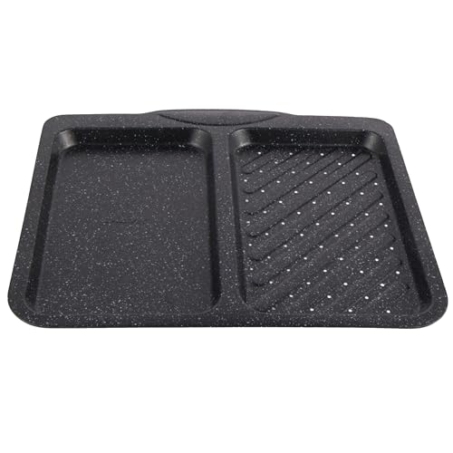Salter BW12808EU7 Megastone 40 cm Split Baking Tray – Non-Stick Oven Tray with 2 Compartments for Multipurpose Cooking, Durable Carbon Steel Ovenware, Easy to Clean, Oven Safe Up to 220°C, PFOA Free Salter BW12808EU7 Megastone 40 cm Split Baking Tray – Non-Stick Oven Tray with 2 Compartments for Multipurpose Cooking, Durable Carbon Steel Ovenware, Easy to Clean, Oven Safe Up to 220°C, PFOA Free von SALTER