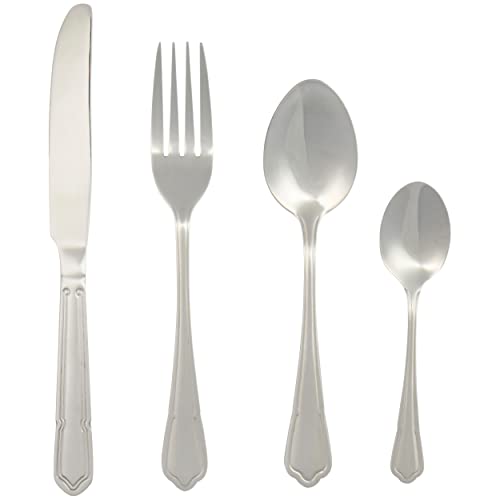 Salter COMBO-8759 Richmond 48-Piece Cutlery Set - 18/10 Stainless Steel Flatware Set, Service for 12, Silverware Set Includes Knives, Forks, Tablespoons and Teaspoons, 50 Year Guarantee, Silver von SALTER