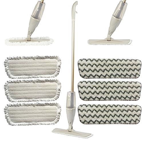 Salter COMBO-8797 Spray Mop – Flat Mop with Built-In Spray Function, Includes Cleaning and Polishing Pad, Ideal for Laminate, Wood and Tiled Floors, 600 ml Water Tank, With 4 Replacement Mop Heads von SALTER