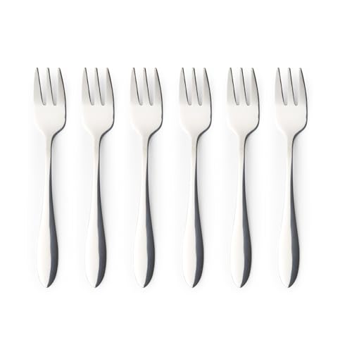 Salter Dessertgabel-Set mit 6 Stück – Harrogate, 18/0 Edelstahl Kuchengabeln, 19 cm Höhe, Gebäckbesteck Set, Flachware mit Spiegelpolitur, Geschirr für Zuhause, Restaurant, Küche, Spülmaschinenfest von SALTER