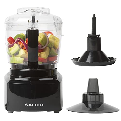Salter EK3171 8-in-1 Compact Prep Pro Mini Küchenmaschine, 1 l, 200 W, schwarz von SALTER