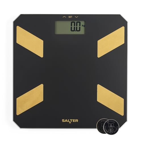 Salter Glas-Analyse-Waage für das Badezimmer – Elektronische Digitale Körperwaage, Körperfett- und Wassergehalt wiegen, 180 kg/28 st 3 lb, LCD, Speicherplatz für 9 Benutzer, Batterien enthalten Salter Glas-Analyse-Waage für das Badezimmer – Elektronische Digitale Körperwaage, Körperfett- und Wassergehalt wiegen, 180 kg/28 st 3 lb, LCD, Speicherplatz für 9 Benutzer, Batterien enthalten von SALTER